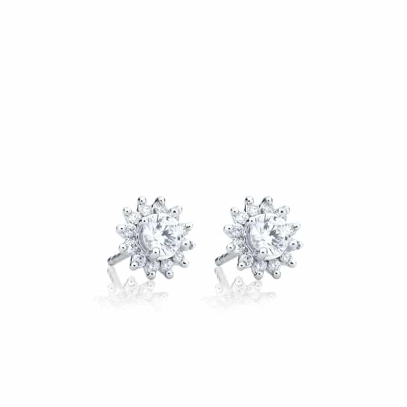Boucles Oreilles Daisy en or avec diamants
