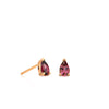 Alba gold earrings with pink garnet pears