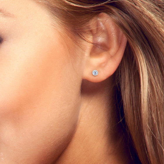 Rose Cut Solitaire Diamond Earrings