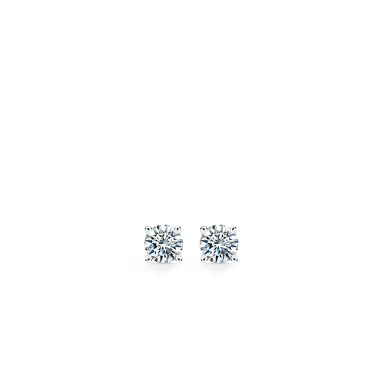 Solitaire diamond earrings - 4 prongs