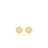 Boucles d'Oreilles petit Vitrail or jaune avec diamants