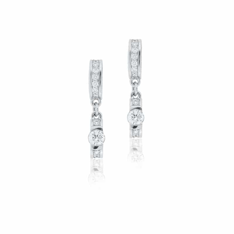 Boucles d'Oreilles en or avec suite de diamants
