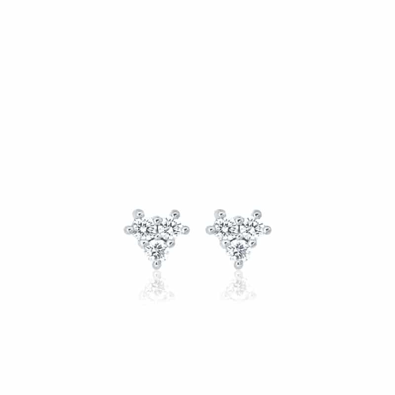 Boucles d'Oreilles or blanc avec diamants