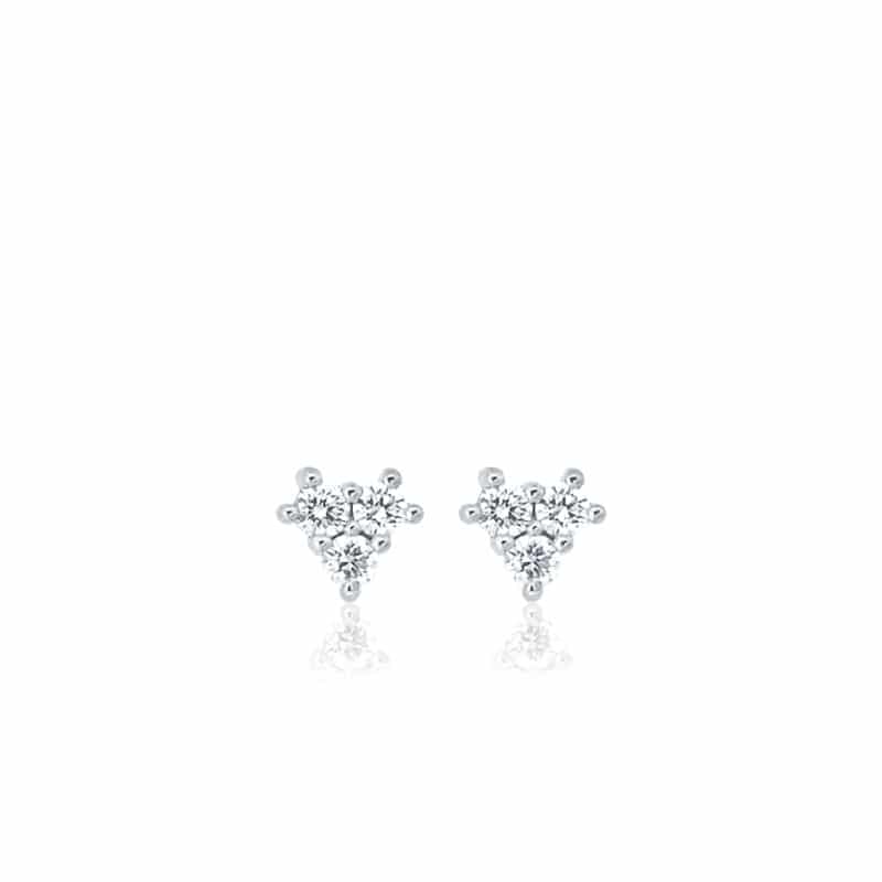 Boucles d'Oreilles or blanc avec diamants