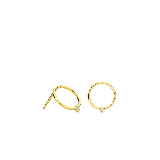 Small gold and diamond earrings