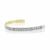 Bracelet Cartouche en Or blanc et jaune 18Kt avec diamants blancs et noirs