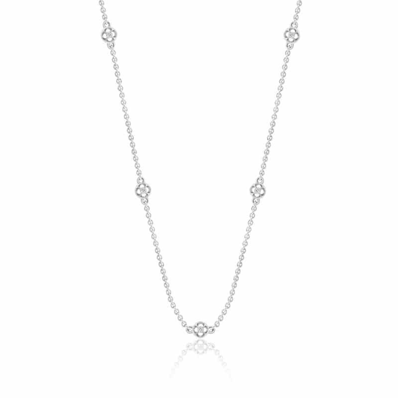 Dome Necklace in 18Kt gold with diamonds STN1114