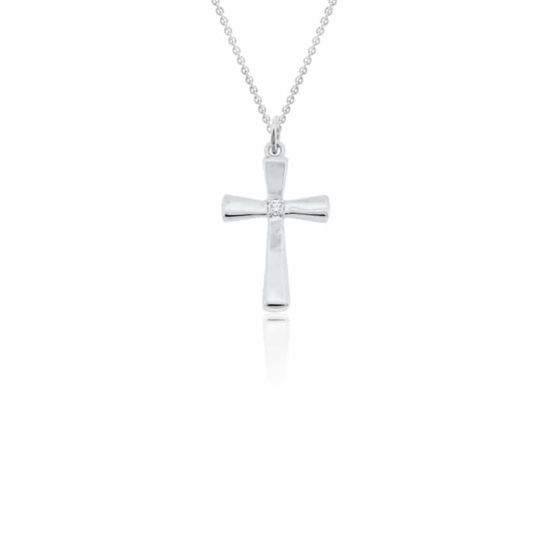 Pendentif Croix or 18Kt avec diamant STP1022