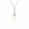 Pendentif Perla or blanc avec diamants et perle STP1200