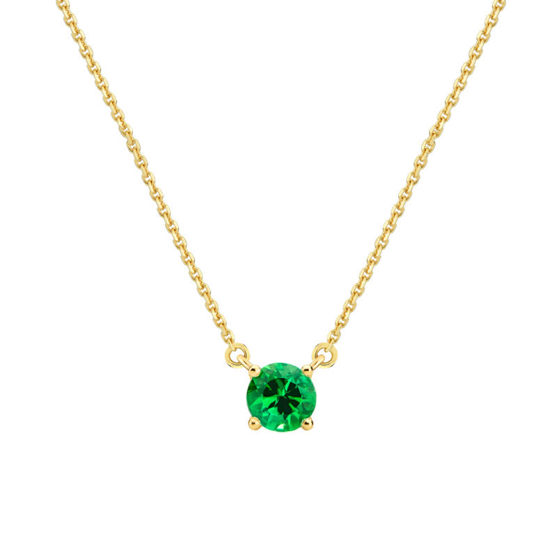 Green Tourmaline Solitaire Necklace