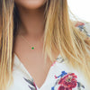 Green Tourmaline Solitaire Necklace